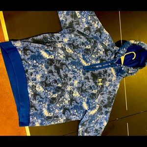 Heavy under armpit blue camp hoodie